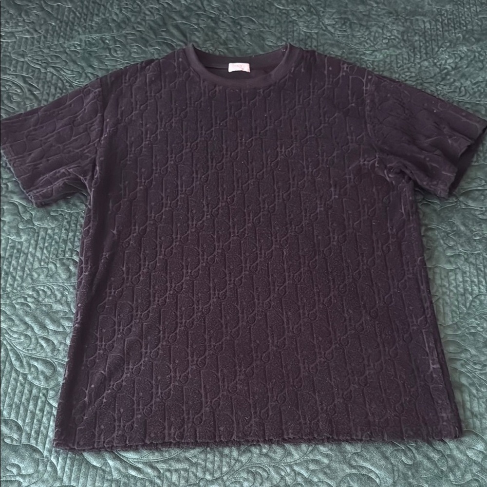 Dior Black Short Sleeve Tee Versatile Crew Neck